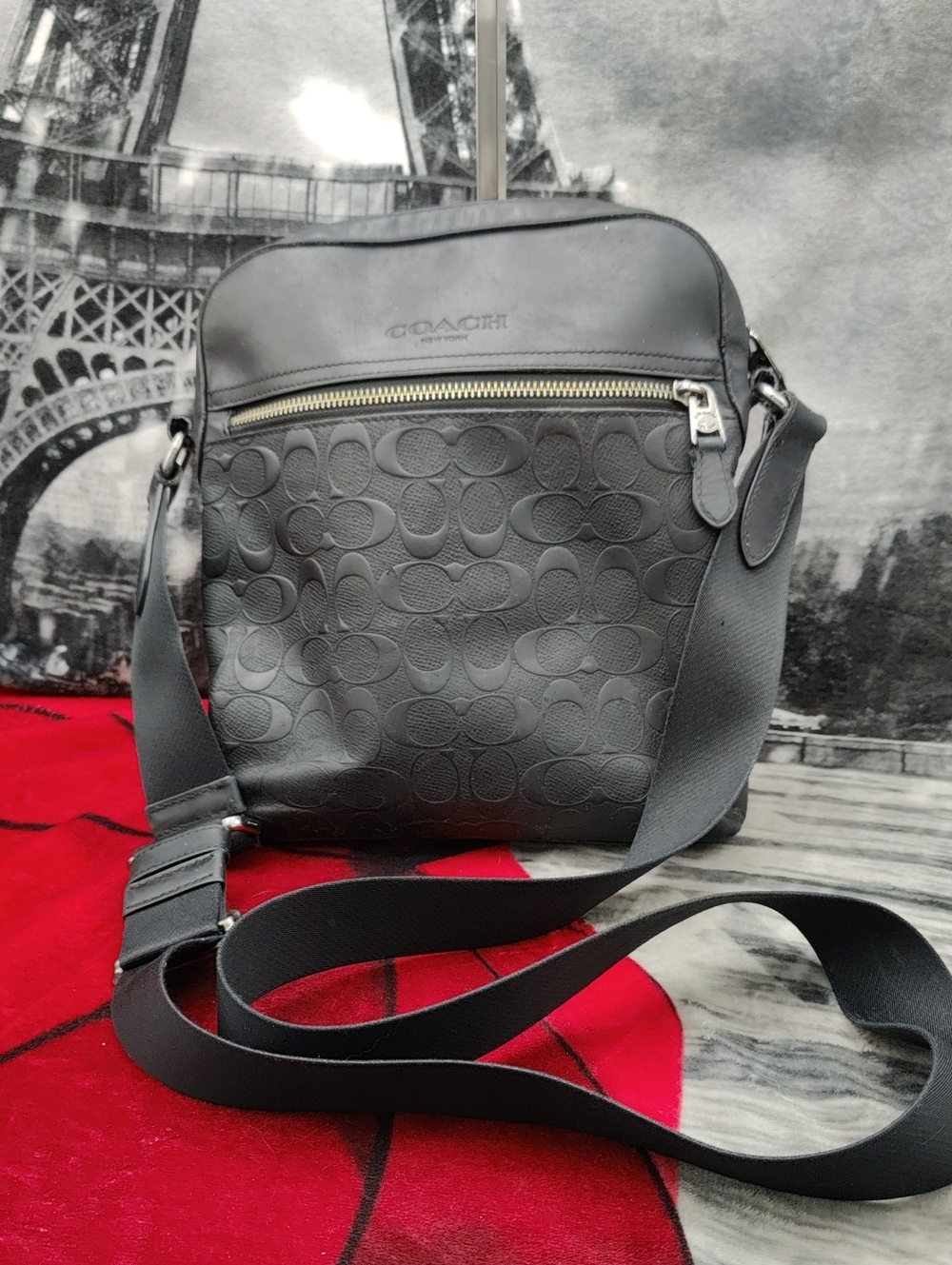 Coach 4009 Houston Flight Bag In Signature Leather Black